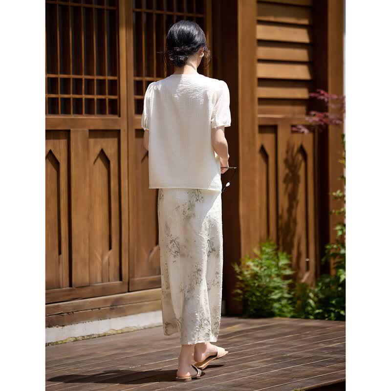 XWI Elegant New Chinese Style Two-Piece Skirt Set