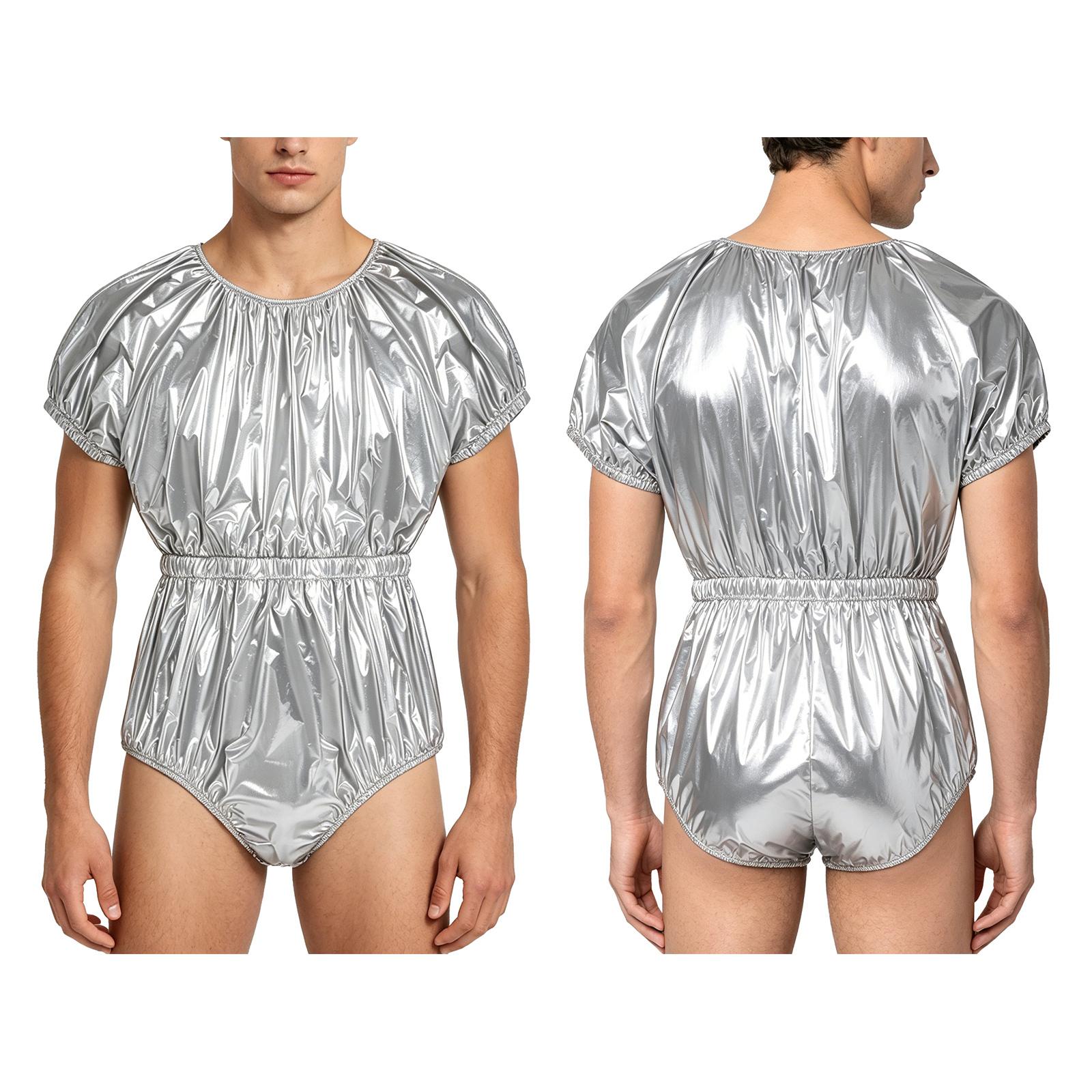 Adaptive Bademode für Herren M-3XL Wasserdichter Body Knopf im Schritt Kurze Ärmel Elastischer Bund Auslaufsicherer Jumpsuit für besondere Bedürfnisse M