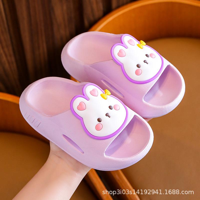 Neue Kinder Cartoon Hasen Sandalen für Mädchen, dicksohlig und weich, geeignet für Kleinkinder und Jungen, Badezimmer Pantoffeln