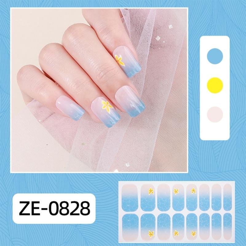 Gradient Nails Polish Sticker French Tip Gels Nail Strips Nails Polish Wraps Glossy Gels Nail Sticker Manicures Sticker