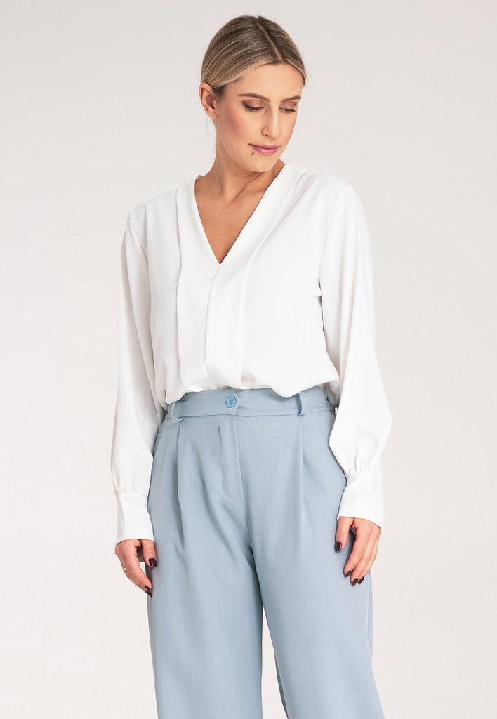 Koszula Damska - Elegancka Koszula Damska - Biała Koszula M1135 R. S/M