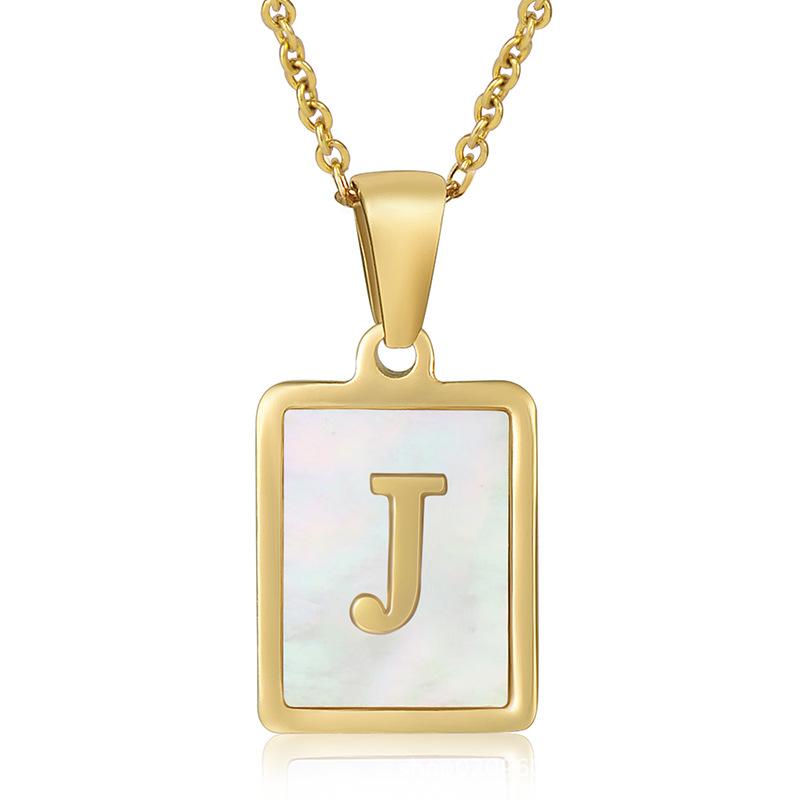 2026 Three-dimensional Shell Letter Necklace Women's 26 Letter Pendant Non-fading Jewelry