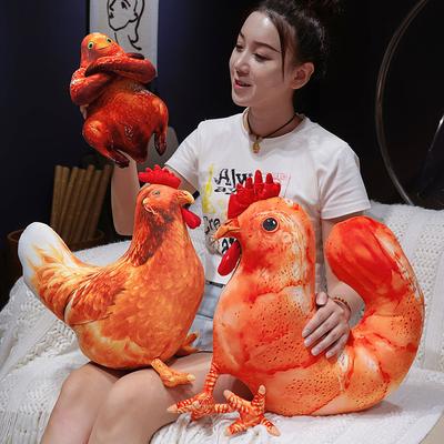 Simulation Rooster Shrimp Plush Toy Funny Realistic Printed Chicken Stuffed Pillow Novelty Home Sofa Decor Holiday Birthday Gift