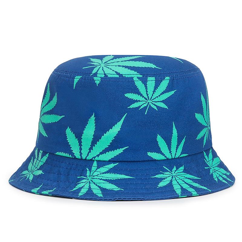Black Leaf Bucket Hat Summer Coconut Tree Unisex Simple Bob Caps Hip Hop Gorros Men Women Panama Cap Beach Fishing Boonie Sunhat