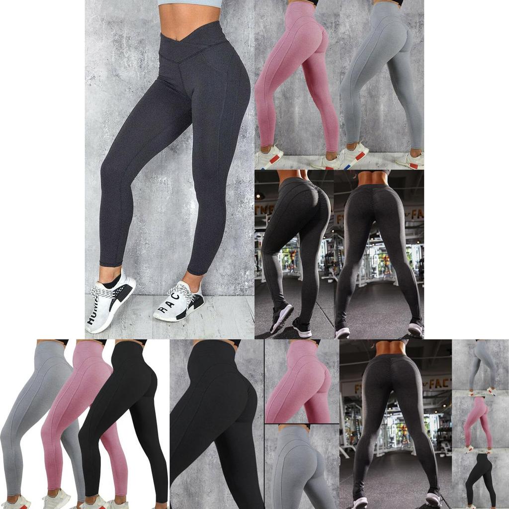 Women High Waist Push Up Yoga Leggings With Elastic Support For Fitness And Running