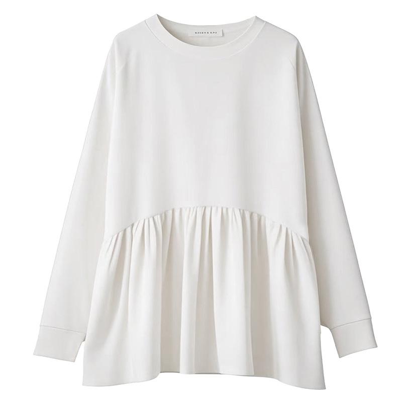 Korean Style Khaki Babydoll Maternity Sweatsuit with Micro Flared Pants for Spring/Autumn