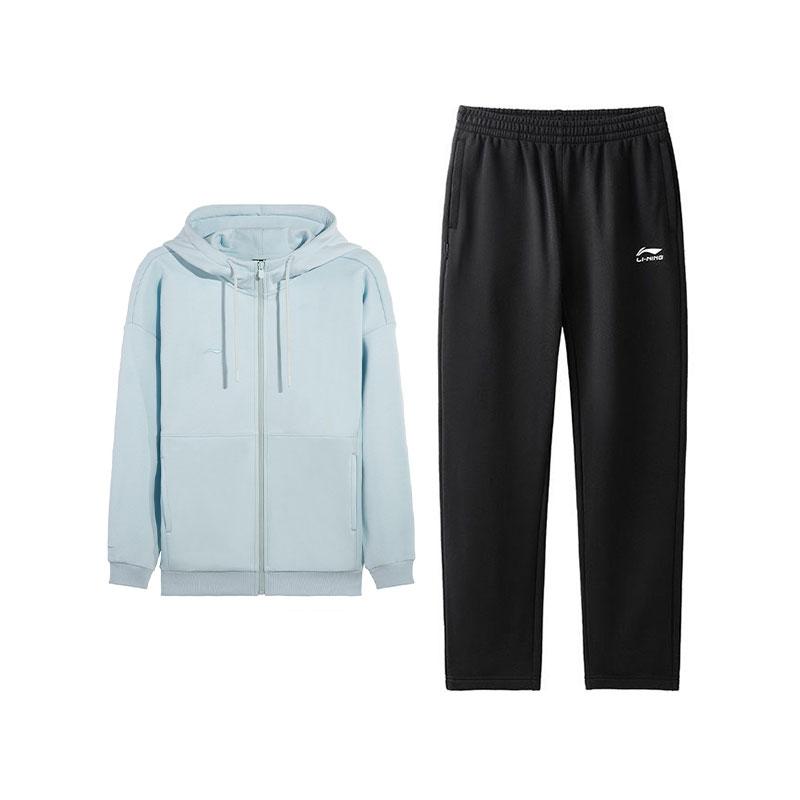 

Li-Ning Hooded Solid Color Simple Daily Versatile Jacket Fleece Long Pants Casual Sports Suit Women suit AWDVJ00-3+AKLVD34-1 3XL