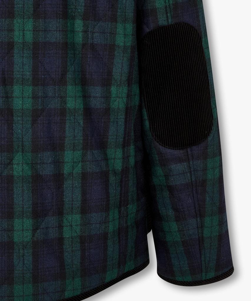 Man On The Boon Corduroy Patch Check Padded Jacket_Green 4714309012
