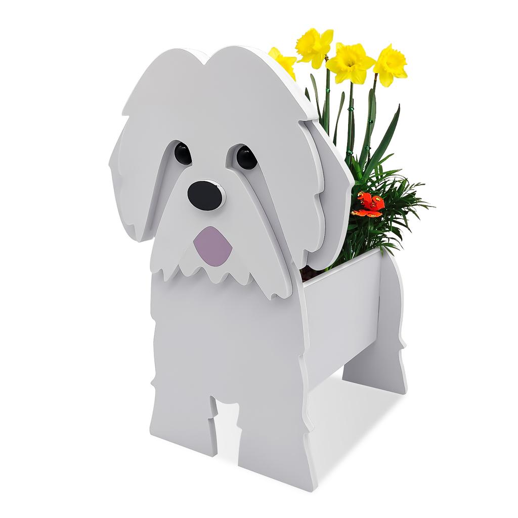 Garden Flower Pot Dog Planter Schnauzer Bulldog Poodle Corgi Yorkshire Garden Pots DIY PVC Flower Planter Garden Home Decor