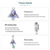 Silver Iris Gradient Oil Drip Pendant & S925 Sterling Flower Bracelet Beads