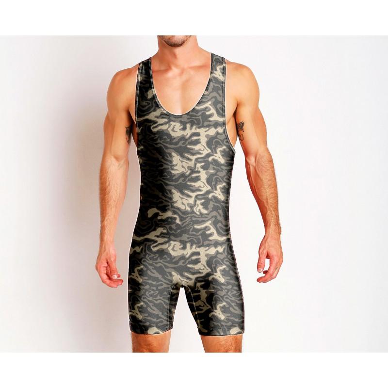 Mens Wrestling Suit One-piece Swimsuit Gym Workout Sports Lightweight Sweat-Absorbing Weightlifting Training