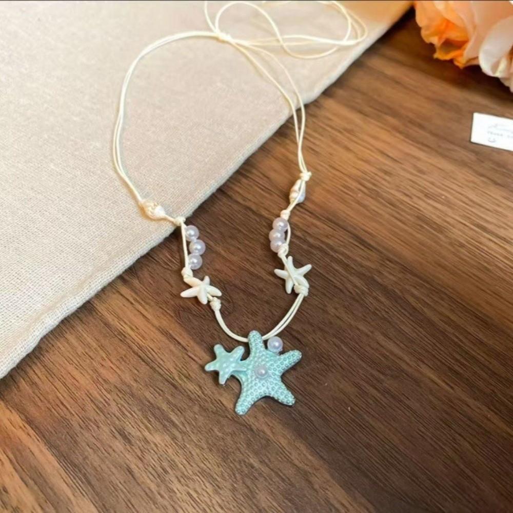 Bohemian Starfish Necklace Beach Surfer Trendy Beach Necklace  Photography Props