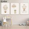 Cartoon Bear Wall Art Print Nursery Canvas Painting Star Hot Air Balloon Poster Prints Nordic Wall Pictures Baby Room Decoration