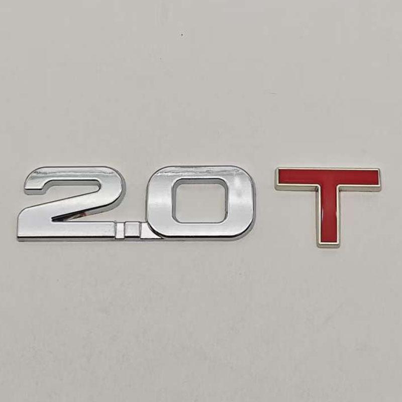 1Pcs 2.0T 2.2T 2.4T 2.5T 2.8T 3.0T Premium Metal Car Sticker Side Fender Rear Trunk Emblem Badge Decals For Any Vehicle