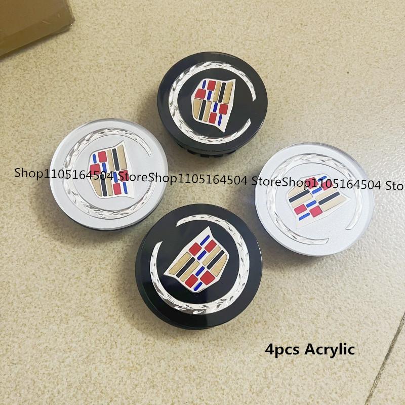 67mm 4pcs Acrylic Car Wheel Center Hub Caps Cover Emblem for Cadillac Escalade CTS CT5 XT5 XTS XLR BLS SLS STS ATS Auto Tire