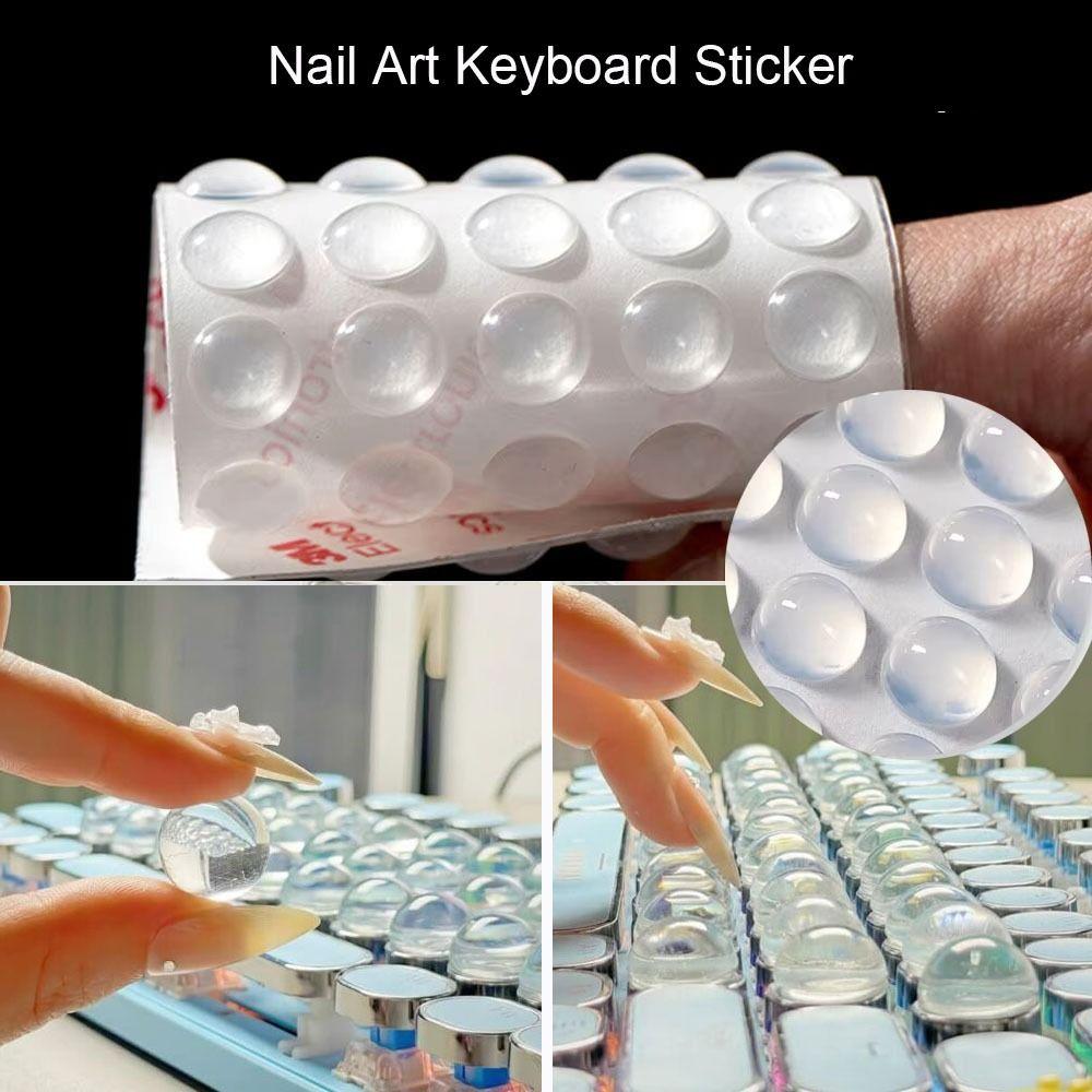 Hemispherical Nail Art Keyboard Sticker Silicone Long Nails Bubble Stickers Typing Keyboard Cover