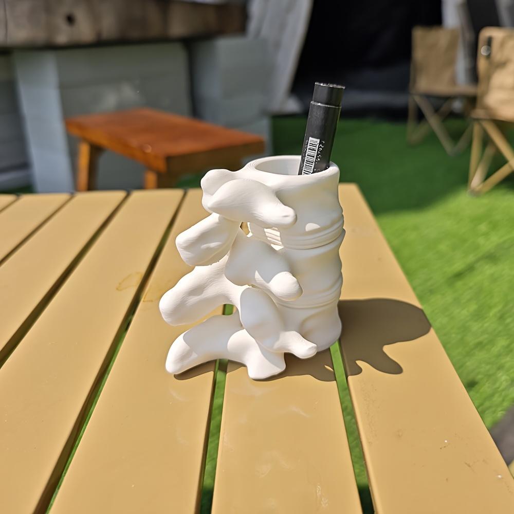 Spine Shape Pen Holder, Desktop Ornament & Stationery Organizer, Orthopedic Gift for Doctors, Teachers & Nurses