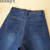 MODIQUE jesień Plus rozmiar nowe damskie podstawy elastyczne spodnie haremowe pełnej długości Lady wysokiej zwężone długie dżinsy na co dzień kobiece spodnie dżinsowe