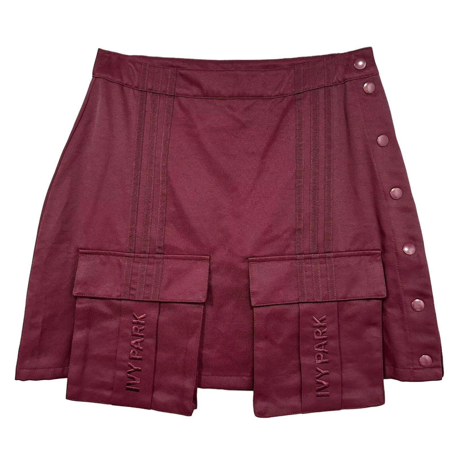 

adidas x Ivy Park Women s Maroon Cargo-Style Mini Skirt GK4910 M