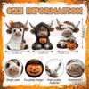 3 Halloween Highland Cow Statues, Cute Ghost Decorations, Hooded and Mummy Cow Statues with Pumpkin Decorations, for Layered Tra