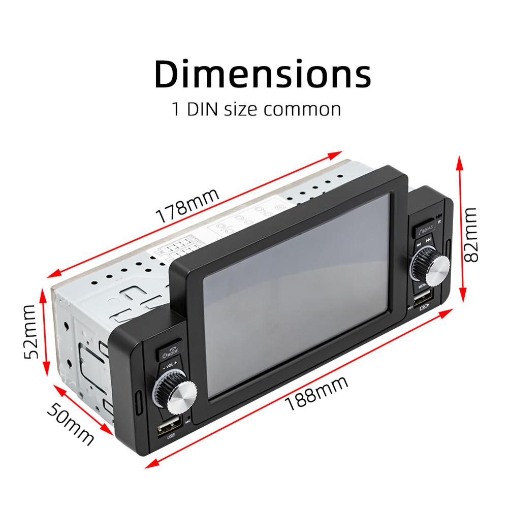 1 DIN 5 Inch Car Stereo Radio MP5 Player Compatible with Carplay & Android Auto
