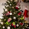 Festive Shaking Leg Decor Christmas Elf Decoration Electric Santa Claus Xmas Tree Party Ornament for Tree cHalf Body Ormament Funny