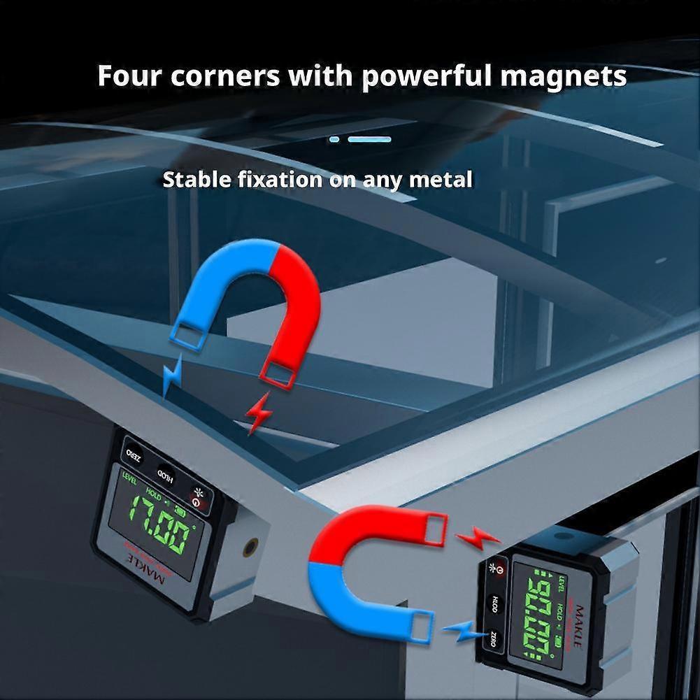 Four-Sided Magnetic Inclinometer Dual Laser Digital Tilt Magnetic Angle Finder