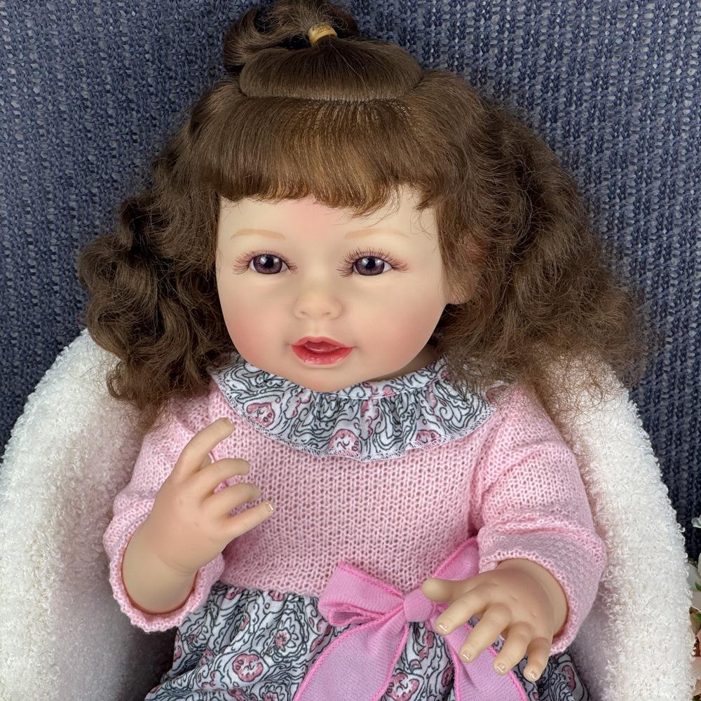 55CM Lavabile Realistica Morbida dipinta a mano Simulazione Baby Reborn Doll Bambini Accompagna la bambola da gioco