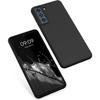 Silicone Case - Booling - for Samsung Galaxy S21 FE - Black - 2 Tempered Glasses - Slim Protection