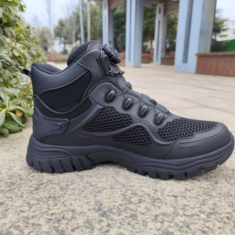 Rotating automatic button training commuting fast wear and take off one pedal outdoor military training sports breathable non-slip hiking shoes