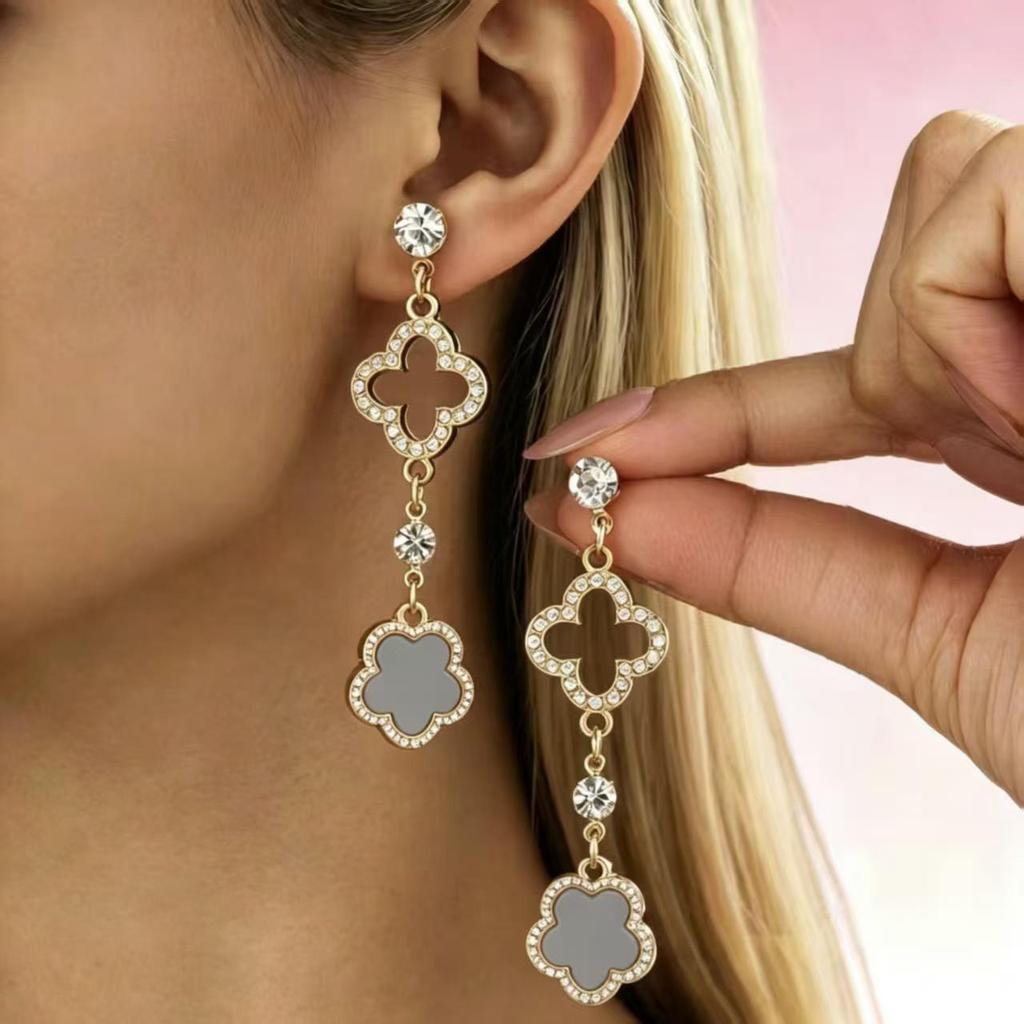 Elegante magnetische Diamant-Ohrclips, perfekt für nicht durchstochene Ohren. Japanisch-koreanisches Modeaccessoire für einen hochwertigen Promi-Look.