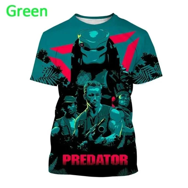 Predator 3d Graphic T-shirt Men's Summer Horror Movie Cool Print T Shirt Fashion Casual Neutral Alien Short Sleeved Harajuku Top