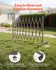 Expandable Barricade, 3.07m Expandable Safety Barrier, Flexible Mobile Barricade with Locking Casters, Portable Folding Security Gate Metal Traffic