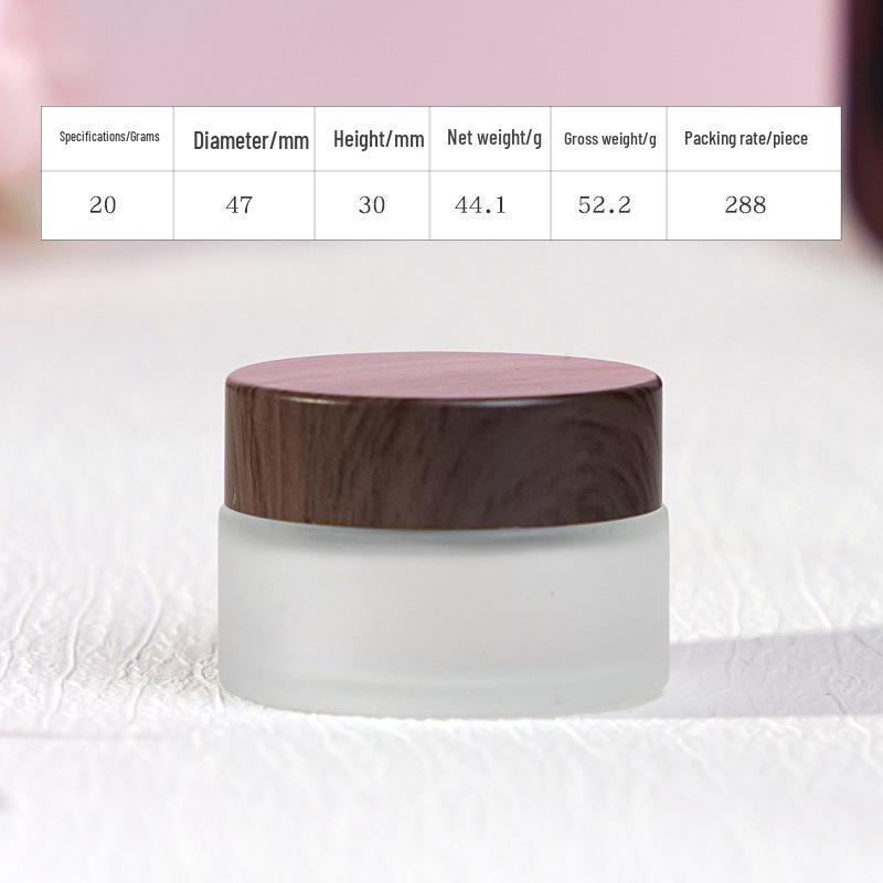Travel Size Cosmetic Cream Bottle with Wood Grain Lid for Skincare and Makeup Remover