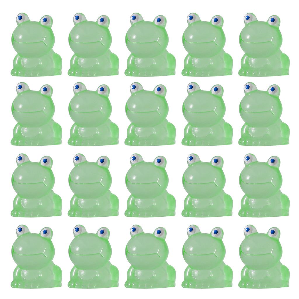 Set of 20 Glowing In the Dark Resin Miniature Frogs Figurines Various Colors for DIY Crafts and Party Decorations