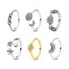Original 925 Silver Ring For Women Sun Moon Stars Pave Crystals Stacking Rings Wedding Engagement Gift Luxury Jewelry