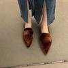 Women's Flat Pointed Toe Suede Loafers Vintage Loafers Driving Shoes