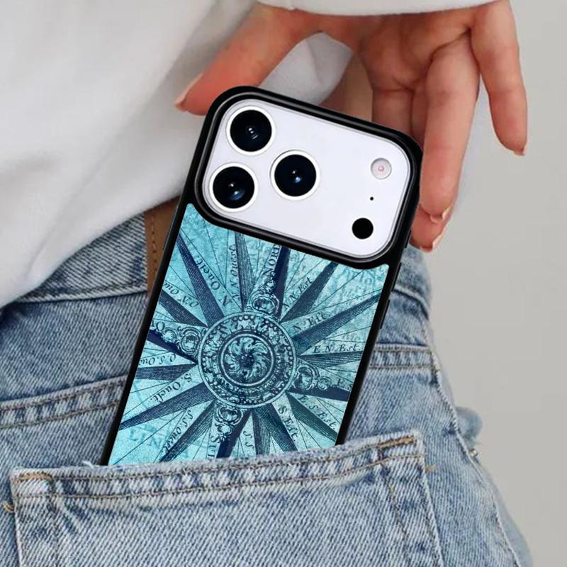 Compass Phone Case for iPhone 16e 15 14 13 12 17 Pro Max Plus Air 17pro Cover Coque