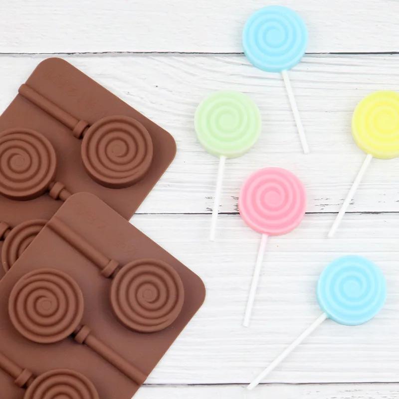 6 Even Doughnut Silicone Mold Lollipop Chocolate Cheese Stick Making Tools DIY Children's Candy Baking Mold Kitchen Bakeware