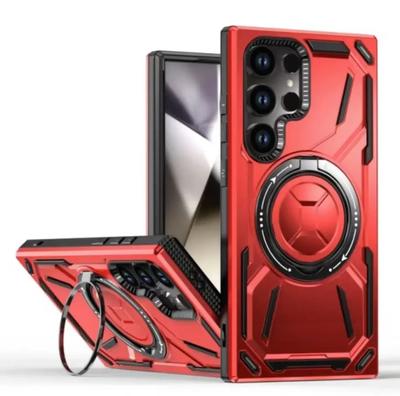Stoßfeste Armor Hülle Für Samsung Galaxy S25 S24 S23 S22 Ultra Plus FE Magsafe Kabelloses Laden drehbarer Halter Handyhülle