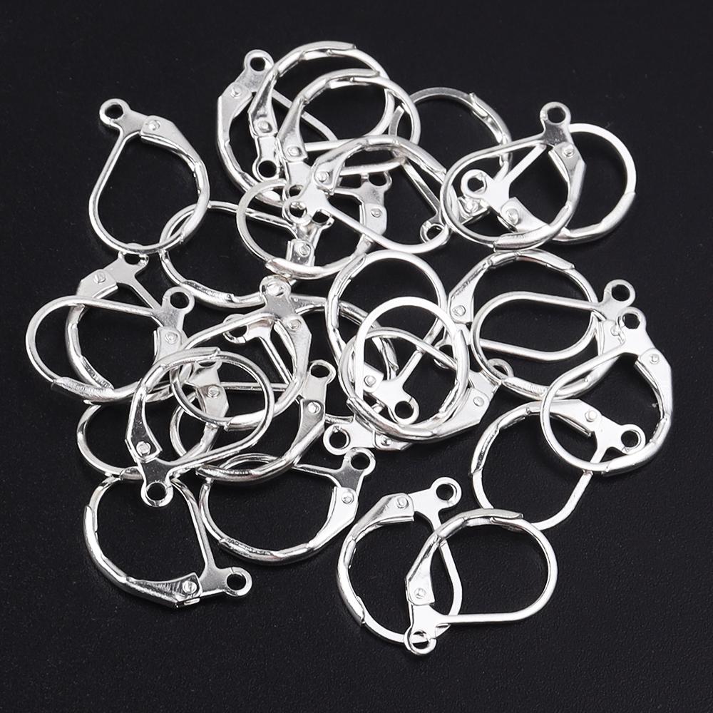 50pcs/lot D Shape Earring Hooks French Lever Back Earwire Alloy Earrings Clasps For Jewelry Making Findings DIY Accessories