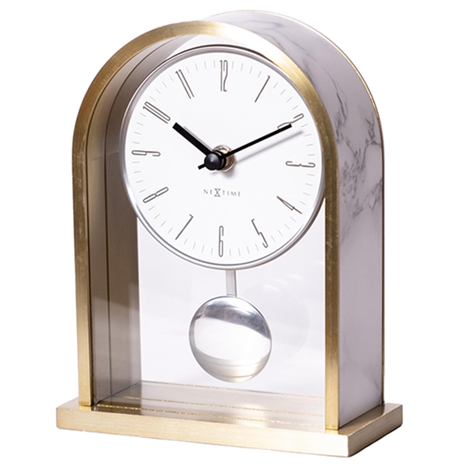 El Commune Marble Pendulum Desk White Clock, NXT-J027