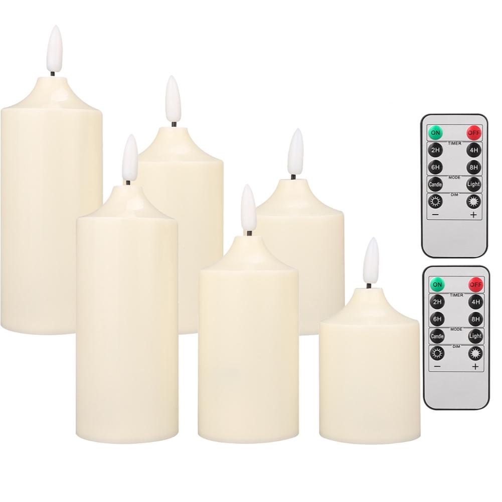 3PCS-12PCS Flameless LED Candles Flickering Light Battery Operated With Timer Remote for Christmas Wedding Decor Birthday Party