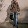 Fall New Women's Clothing French Retro Design Idle Style Loose Scarf Sweater Knitted Cardigan Top