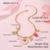 GEMCHIC Women's Resin Flower Geometric Pendant Necklace Gold Plated Stainless Steel Chain Choker for Party Wedding Daily
