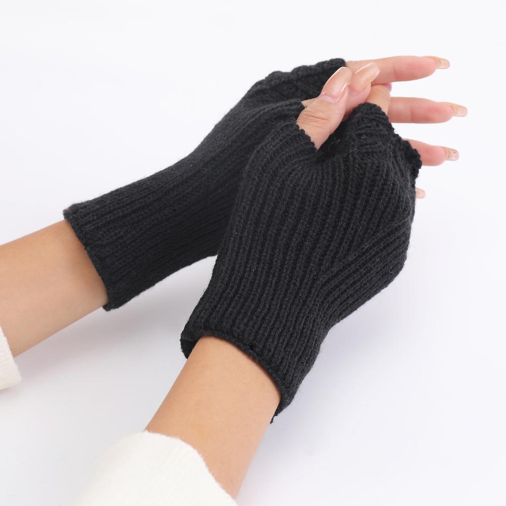 Botvotee Sleeves for Women Arm Warmers Free Shipping Y2k Accessories Burgundy Knit Winter Fingerless Gloves Fashion Arm Guard