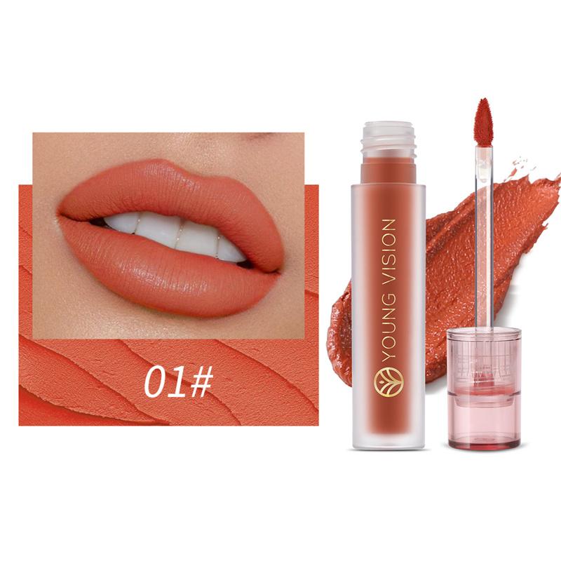 6 Colors Available Liquid Mouth Red Lip Glaze Matte Lip Mud Velvet Non-stick Cup Mist Matte Lip Gloss