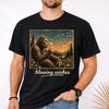 Bigfoot and Kids Tshirt, Blowing Wishes Sasquatch Art Tee, Whimsical Forest Cryptid and Kids Tshirt, Nature Lover Gift, Vintage Bigfoot Graphic