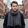 Geknittertes Design Baumwoll-Leinen-Schal Atmungsaktiv Herrenschals Winter Herrenschal Ganzjahres-Tragbar