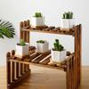 Six-sided Ceramic Pot Succulent Flowerpot Set With Bamboo Support For Desktop Office Decoration (excluding Plants)